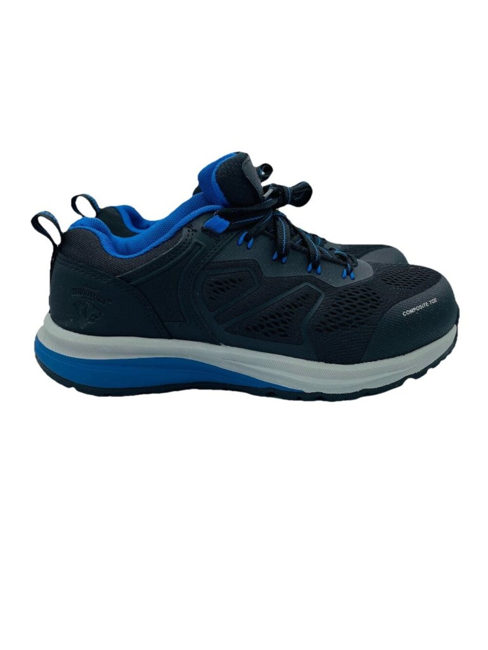 Herman Survivors Womens Shoes Size 8.5 Black Blue Cassle Work Lace Up Comp Toe